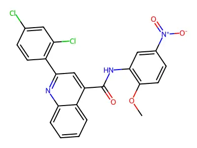 2-(2,4-dichlorophenyl)-N-(2-methoxy-5-nitrophenyl)quinoline-4-carboxamide structure