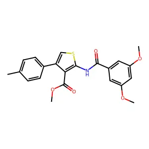 Methyl 2-[(3,5-dimethoxybenzoyl)amino]-4-(4-methylphenyl)-3-thiophenecarboxylate structure