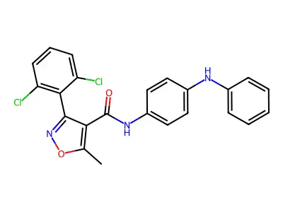 N-(4-anilinophenyl)-3-(2,6-dichlorophenyl)-5-methyl-4-isoxazolecarboxamide structure