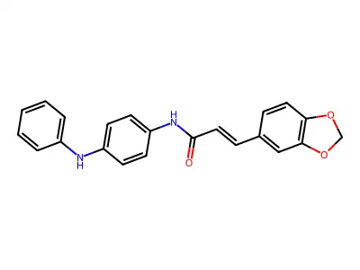 (E)-N-(4-anilinophenyl)-3-(1,3-benzodioxol-5-yl)prop-2-enamide structure