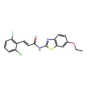 (E)-3-(2-chloro-6-fluorophenyl)-N-(6-ethoxy-1,3-benzothiazol-2-yl)prop-2-enamide structure
