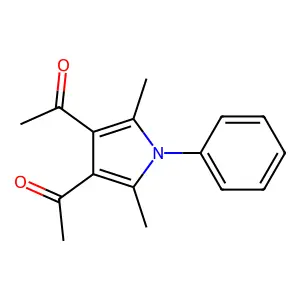 3,4-diacetyl-2,5-dimethyl-1-phenylpyrrole structure