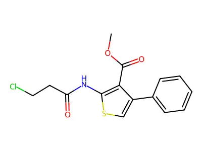 Methyl 2-(3-chloropropanamido)-4-phenylthiophene-3-carboxylate structure