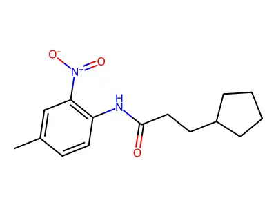 3-cyclopentyl-N-(4-methyl-2-nitrophenyl)propanamide structure