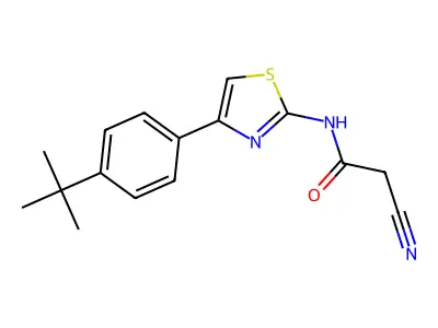 N-[4-(4-tert-butylphenyl)-1,3-thiazol-2-yl]-2-cyanoacetamide structure