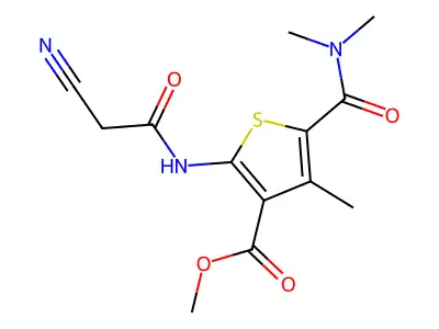 METHYL 2-[(CYANOACETYL)AMINO]-5-[(DIMETHYLAMINO)-CARBONYL]-4-METHYLTHIOPHENE-3-CARBOXYLATE structure