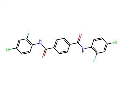 1-N,4-N-bis(4-chloro-2-fluorophenyl)benzene-1,4-dicarboxamide structure