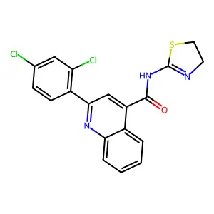 2-(2,4-dichlorophenyl)-N-(4,5-dihydro-1,3-thiazol-2-yl)quinoline-4-carboxamide structure