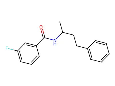 3-fluoro-N-(4-phenylbutan-2-yl)benzamide structure