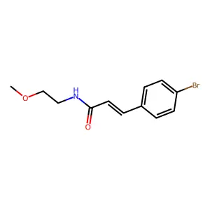 3-(4-bromophenyl)-N-(2-methoxyethyl)acrylamide structure