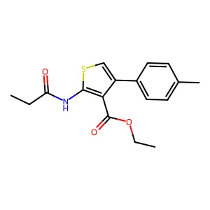 Ethyl 4-(4-methylphenyl)-2-(propanoylamino)thiophene-3-carboxylate structure