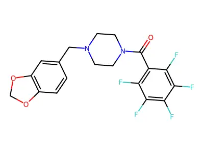 1-(1,3-Benzodioxol-5-ylmethyl)-4-(2,3,4,5,6-pentafluorobenzoyl)piperazine structure