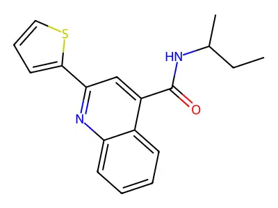N-butan-2-yl-2-thiophen-2-ylquinoline-4-carboxamide structure
