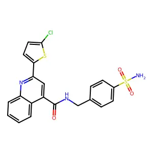 2-(5-chlorothiophen-2-yl)-N-[(4-sulfamoylphenyl)methyl]quinoline-4-carboxamide structure
