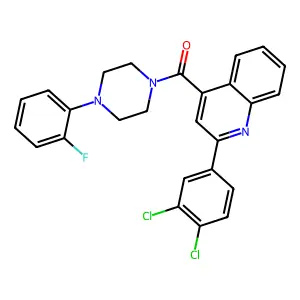 [2-(3,4-dichlorophenyl)quinolin-4-yl]-[4-(2-fluorophenyl)piperazin-1-yl]methanone structure