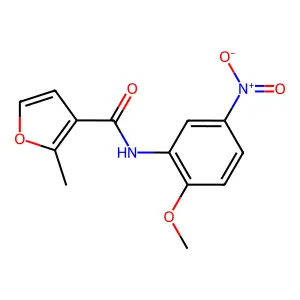 N-(2-methoxy-5-nitrophenyl)-2-methylfuran-3-carboxamide structure