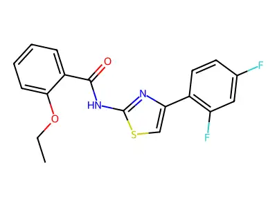 N-[4-(2,4-difluorophenyl)-1,3-thiazol-2-yl]-2-ethoxybenzamide structure