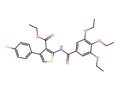 Ethyl 4-(4-fluorophenyl)-2-[(3,4,5-triethoxybenzoyl)amino]-3-thiophenecarboxylate structure