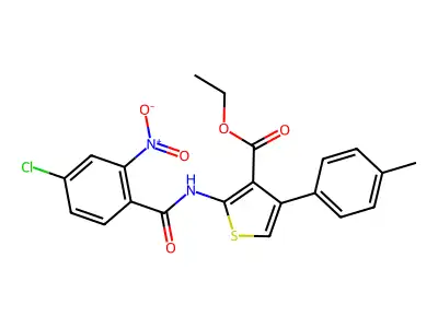 ethyl 2-({4-chloro-2-nitrobenzoyl}amino)-4-(4-methylphenyl)-3-thiophenecarboxylate structure