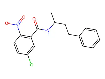 5-chloro-2-nitro-N-(4-phenylbutan-2-yl)benzamide structure