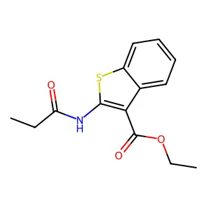 Ethyl 2-(propanoylamino)-1-benzothiophene-3-carboxylate structure