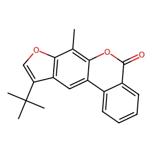 10-tert-butyl-7-methyl-5H-benzo[c]furo[3,2-g]chromen-5-one structure