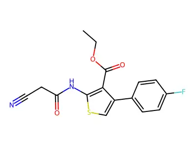 Ethyl 2-[(2-cyanoacetyl)amino]-4-(4-fluorophenyl)-3-thiophenecarboxylate structure