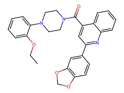 [2-(1,3-benzodioxol-5-yl)quinolin-4-yl]-[4-(2-ethoxyphenyl)piperazin-1-yl]methanone structure