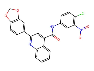 2-(1,3-benzodioxol-5-yl)-N-(4-chloro-3-nitrophenyl)quinoline-4-carboxamide structure