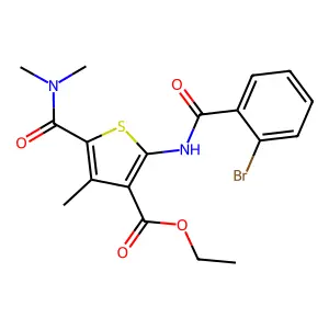 ETHYL 2-(2-BROMOBENZAMIDO)-5-(DIMETHYLCARBAMOYL)-4-METHYLTHIOPHENE-3-CARBOXYLATE structure