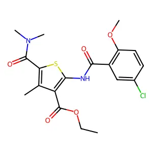ethyl 2-[(5-chloro-2-methoxybenzoyl)amino]-5-(dimethylcarbamoyl)-4-methylthiophene-3-carboxylate structure