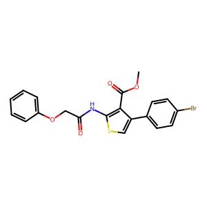 Methyl 4-(4-bromophenyl)-2-[(phenoxyacetyl)amino]-3-thiophenecarboxylate structure