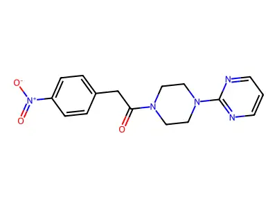 2-(4-Nitrophenyl)-1-(4-(pyrimidin-2-yl)piperazin-1-yl)ethanone structure