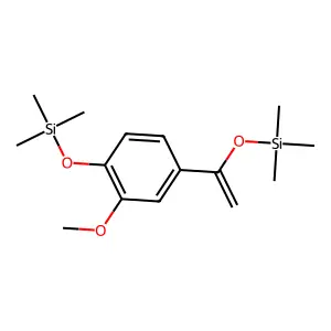 1-(Trimethylsiloxy)-2-methoxy-4-(1-trimethylsiloxyethenyl)-benzene structure