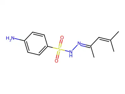 4-amino-N-(4-methylpent-3-en-2-ylideneamino)benzenesulfonamide structure