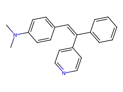N,N-dimethyl-4-(2-phenyl-2-pyridin-4-ylethenyl)aniline structure