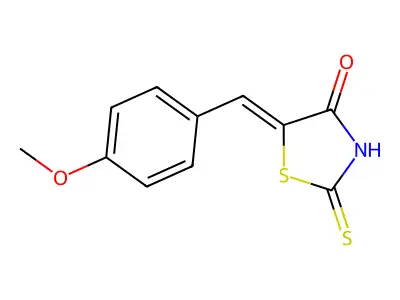 (5E)-2-mercapto-5-(4-methoxybenzylidene)-1,3-thiazol-4(5H)-one structure
