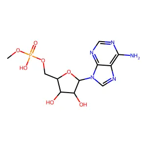 [5-(6-Aminopurin-9-yl)-3,4-dihydroxyoxolan-2-yl]methyl methyl hydrogen phosphate structure