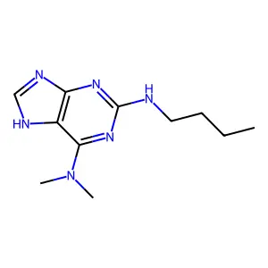 2-N-butyl-6-N,6-N-dimethyl-7H-purine-2,6-diamine structure