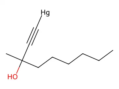 (3-Hydroxy-3-methylnon-1-ynyl)mercury structure