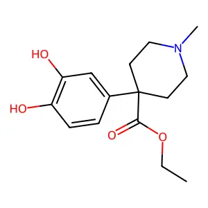 Ethyl 4-(3,4-dihydroxyphenyl)-1-methyl-4-piperidinecarboxylate structure