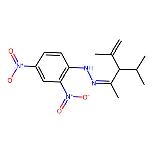 1-(2,4-Dinitrophenyl)-2-[4-methyl-3-(propan-2-yl)pent-4-en-2-ylidene]hydrazine structure