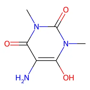 5-Amino-6-hydroxy-1,3-dimethylpyrimidine-2,4-dione structure