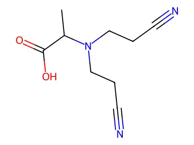 2-[Bis(2-cyanoethyl)amino]propanoic acid structure