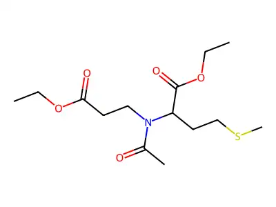Ethyl 2-[acetyl-(3-ethoxy-3-oxopropyl)amino]-4-methylsulfanylbutanoate structure