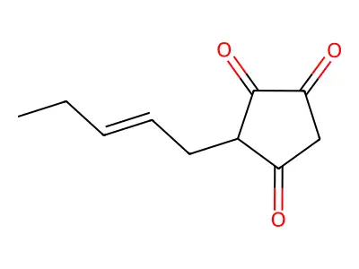 3-(Pent-2-en-1-yl)cyclopentane-1,2,4-trione structure