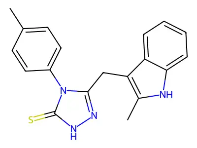 1-(2-Methylindolyl)methyl-1,2,4-triazol-2-thione structure