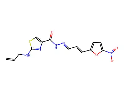 2-(Allylamino)-4-thiazolecarboxylic acid(3-(5-nitro-2-furyl)allylidene)hydrazide structure