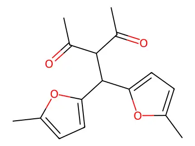 3-(Bis(5-methylfuran-2-yl)methyl)pentane-2,4-dione structure