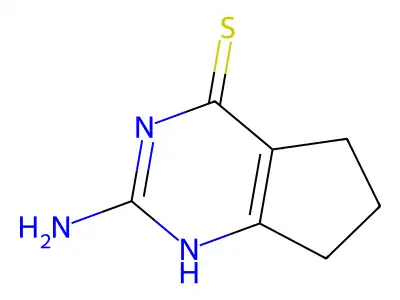 2-Amino-1,5,6,7-tetrahydrocyclopenta[d]pyrimidine-4-thione structure
